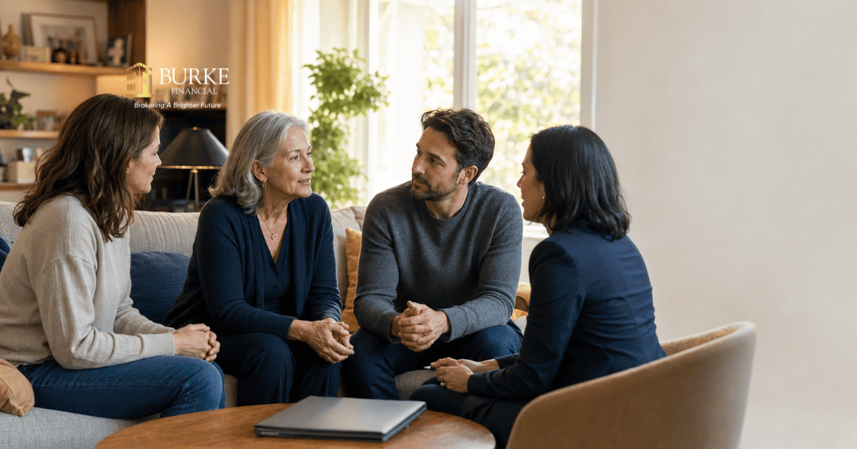 Ontario family discussing reverse mortgage inheritance and estate planning with an older homeowner