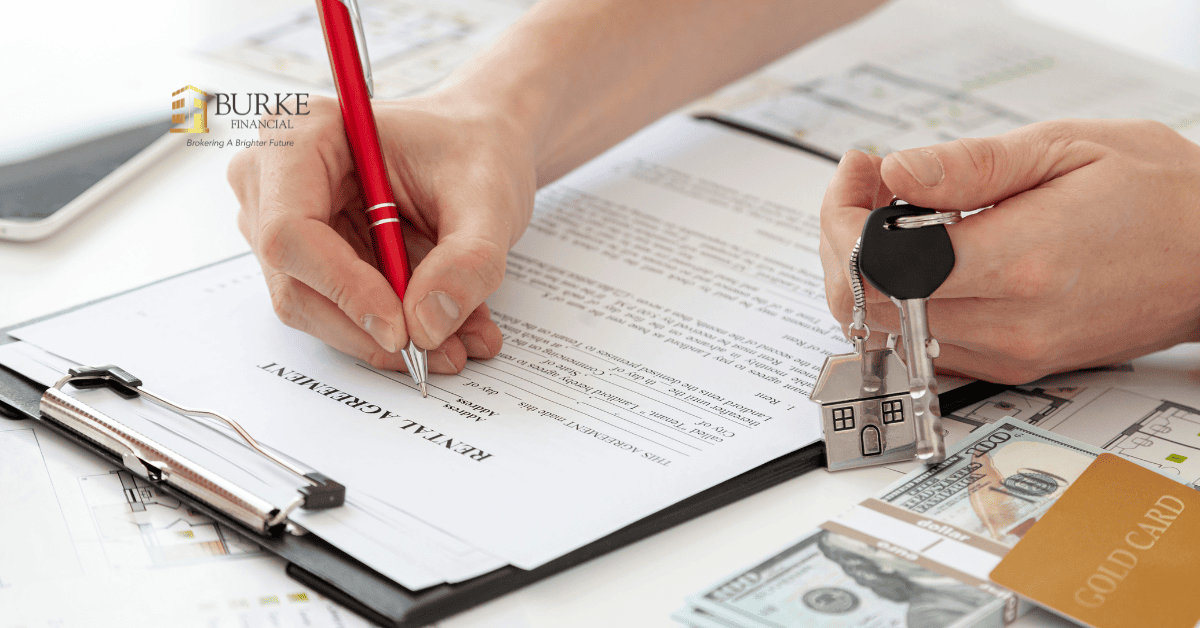 Adult children reviewing home equity and reverse mortgage documents with their parents